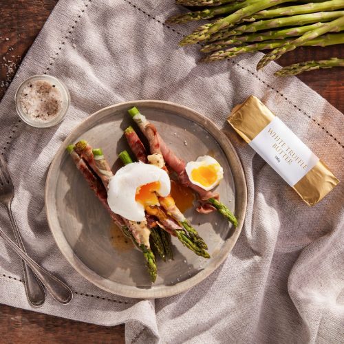 Grilled Asparagus with Poached Egg & White Truffle Butter